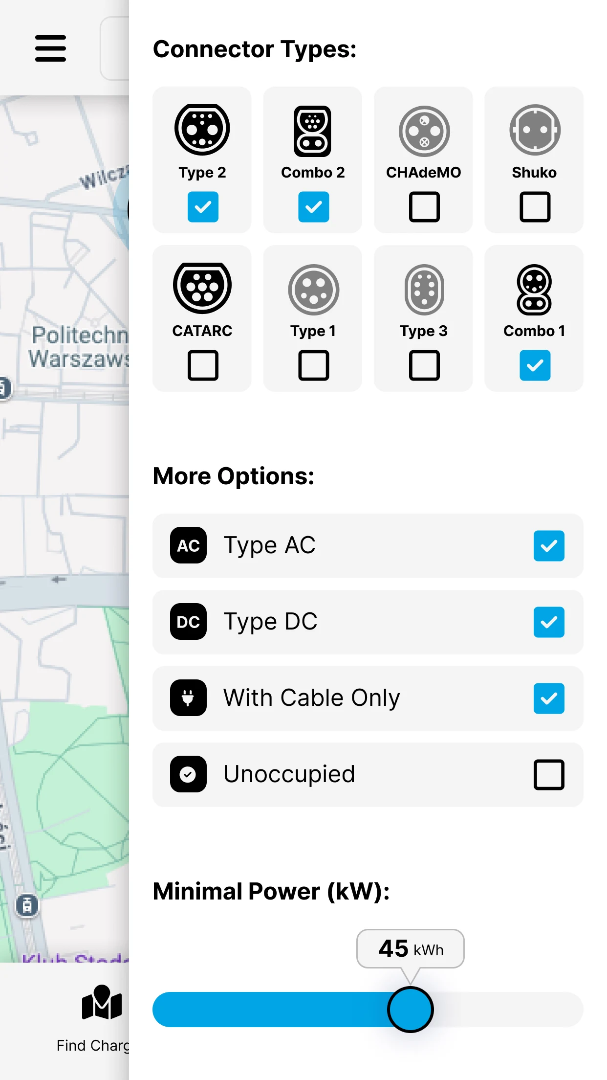 EV+MAP screenshot